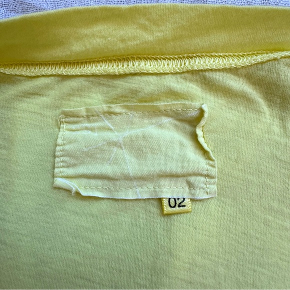 291 Venice Super Soft Love Is The Goal Peace Sign Lemon Yellow Tee Shirt Top M - Picture 5 of 6